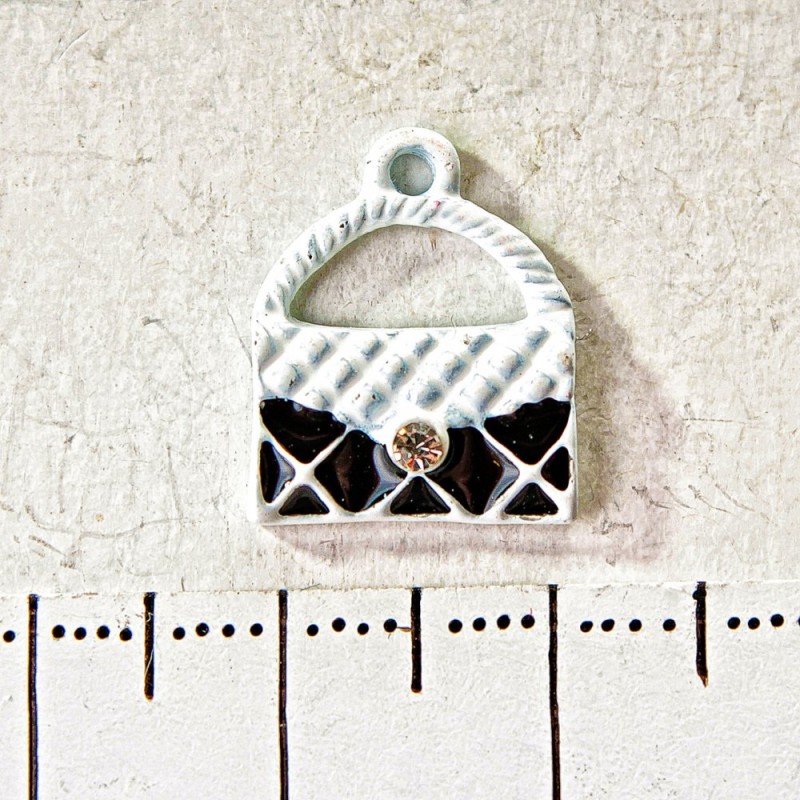 Lady's Handbag Pendant Charm, 15mm, Pack of 5pcs