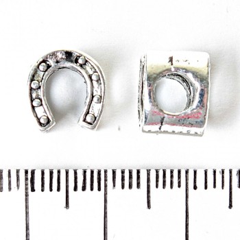 Findings Bead Pandora Horseshoe 9x10mm, Diameter 5mm, 20g Pack +/- 9pcs