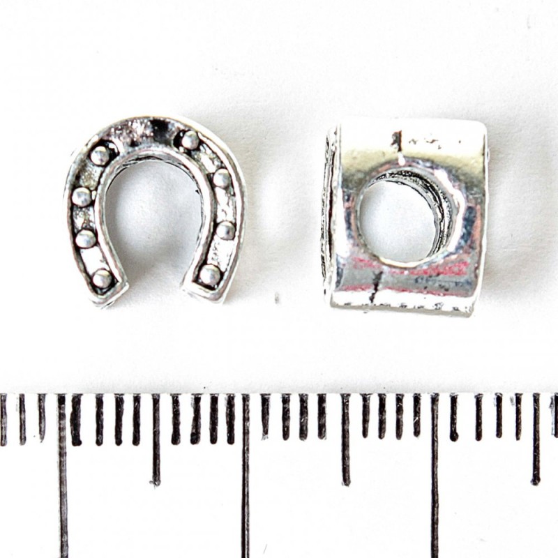 Findings Bead Pandora Horseshoe 9x10mm, Diameter 5mm, 20g Pack +/- 9pcs