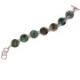 Clearance Bracelet with Chalcedony Seven Stones Round on Toggle