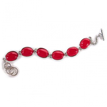 Clearance! Women’s tourmaline bracelet with 6 oval stones and toggle clasp