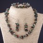 Trio Set: Assorted Jasper Natural Stone Chip Necklace + Earrings + Bracelet