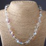 Necklace "Opal Glass" White "Chameleon", 10mm diameter