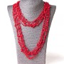 (140 cm) Cobweb Necklace with Round Pendants, Red