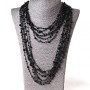(140 cm) Cobweb Necklace with Round Pendants, Black