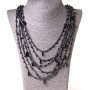 Cobweb Necklace with Oval Dangles, Black, Length 70cm