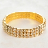 Three-Row Stretch Bracelet, Yellow Shining Rhinestones, 17cm Circumference