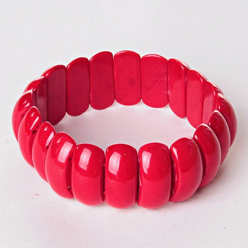 Bracelet Rectangular Links 2x1cm Pressed "Coral" Rectangular Links 2x1cm