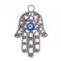 Hamsa Pendant with Eye, Silver-Tone Metal, 40mm (pack of 4pcs)