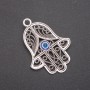 Hamsa with Eye Pendant, Metal Color Silver, 65mm (Pack of 2pcs)