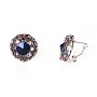 Earrings 2.5cm circle star rhinestones crystal blue