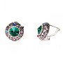 Earrings 2cm Rainbow Circle Rhinestones Green Crystal