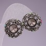 Earrings 2cm rainbow circle rhinestones crystal gray