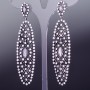 White Crystal Earrings, "Net" Style, Silver Tone