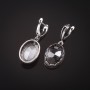 Gray Crystal Earrings, Prong Setting, Oval Stone 2 x 1.6cm, Length 4cm