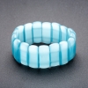 Cat's Eye Bracelet on Elastic Band, Light Blue "Link" Color 25x11mm