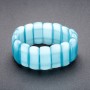 Cat's Eye Bracelet on Elastic Band, Light Blue "Link" Color 25x11mm