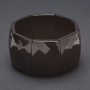 Elite Elastic Bracelet Black Agate Faceted Rectangular "Link" 30x40mm