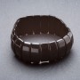 Elastic Bracelet Black (pressed) Agate "Link" 21x9mm