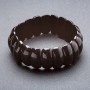 Black Agate (Pressed) Link Bracelet on Elastic, 22x8mm