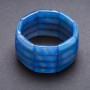 Elite Blue Agate Bracelet on Elastic, Rectangular Link 4x2, 8cm