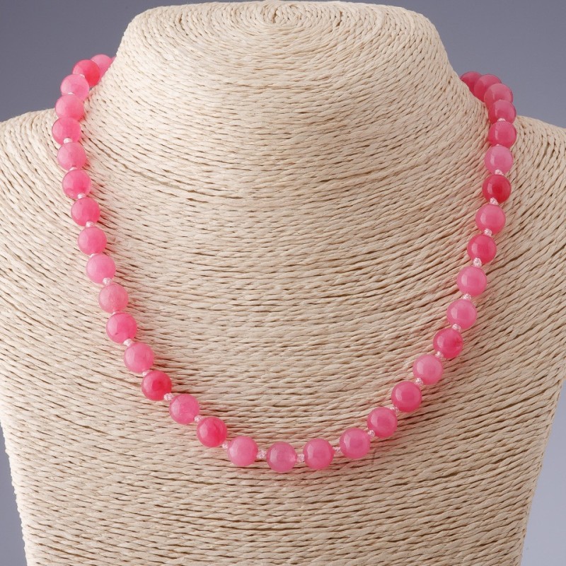 Tourmaline Bead Necklace, 8mm Diameter, 45cm Length