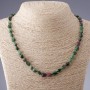 Natural Zoisite Stone Necklace "Tumbled", diameter 7x9mm, length 45cm