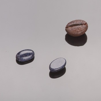 Cabochon Finding, Mini Oval, Aventurine "Blue Sand Cairo Night", 8x5mm