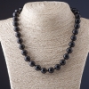 Sun Obsidian Necklace, Smooth Bead, 12mm Diameter, 48cm Length