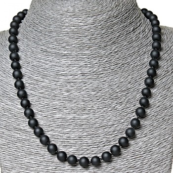 Shungite Necklace (Synthetic), Diameter 8mm, Length 50cm