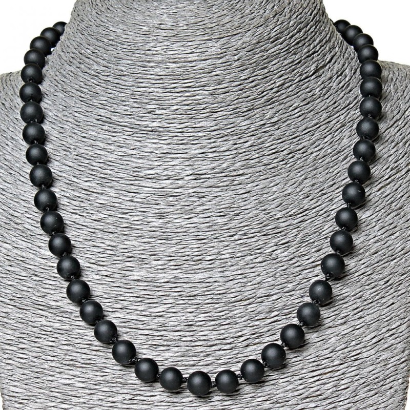 Shungite Necklace (Synthetic), Diameter 8mm, Length 50cm
