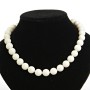 Necklace White Sponge Coral, 12mm Bead, Length 47.5cm