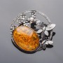 Brooch "Forged" Butterflies Amber (imit.) 6cm