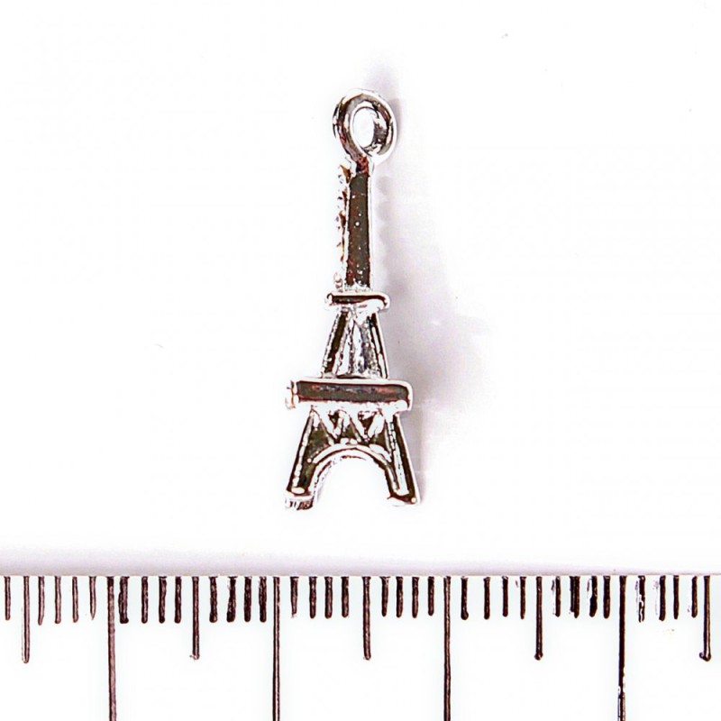 Eiffel Tower Rhinestone Pendant Charm, 25x8mm, Pack of 3pcs