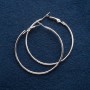 Ring Earrings, 5cm Diameter, Silver