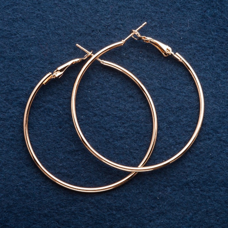 Ring Earrings, 5cm Diameter, Gold