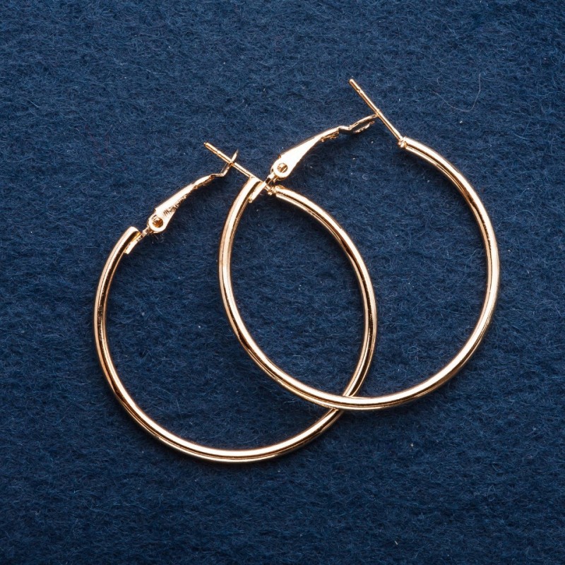 Ring Earrings, 6cm Diameter, Gold