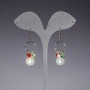 Long Earrings "Pearls on Rings", Imitation, length 4.5cm