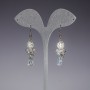 "Evening" Earrings White "Spotlight", Clear White Czech Crystal, length 5 cm