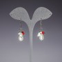 Long Earrings with Imitation Pearls and Czech Crystal, length 4.5cm