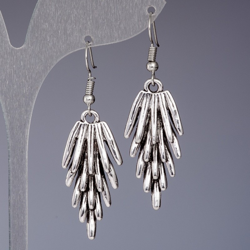 Hedgehog Earrings, Silver-Tone, Length 5cm