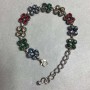 Bracelet with Colored Crystals, Silver-Tone Metal, 18-22cm+