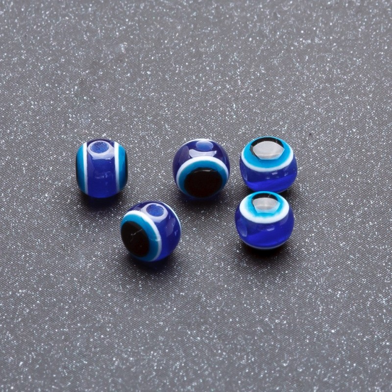Finding Bead Nazar Eye Blue, diameter 5mm pack 85pcs 7g