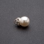 Findings Pearl Dangle with Rondelle, 10mm, Pack of 10pcs