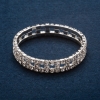 Rhinestone Bracelet "Checkerboard" Two-Row Stretch, Circumference 17 cm