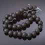 Shungite Beads Smooth Round on Thread (Imitation), Diameter 12mm, Length 37cm