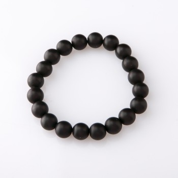 Elastic Bracelet Shungite (Imitation), Diameter 10mm, Length 18cm +
