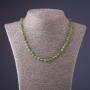 Chrysoprase Bead Necklace with Natural Stone, faceted drops, length 45cm
