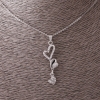 Pendant "Hearts" on Chain, Silver Metal Color, 45cm Length