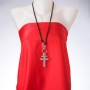 Pendant "Crosses" on Long Cord, 85cm Length